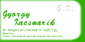 gyorgy kacsmarik business card